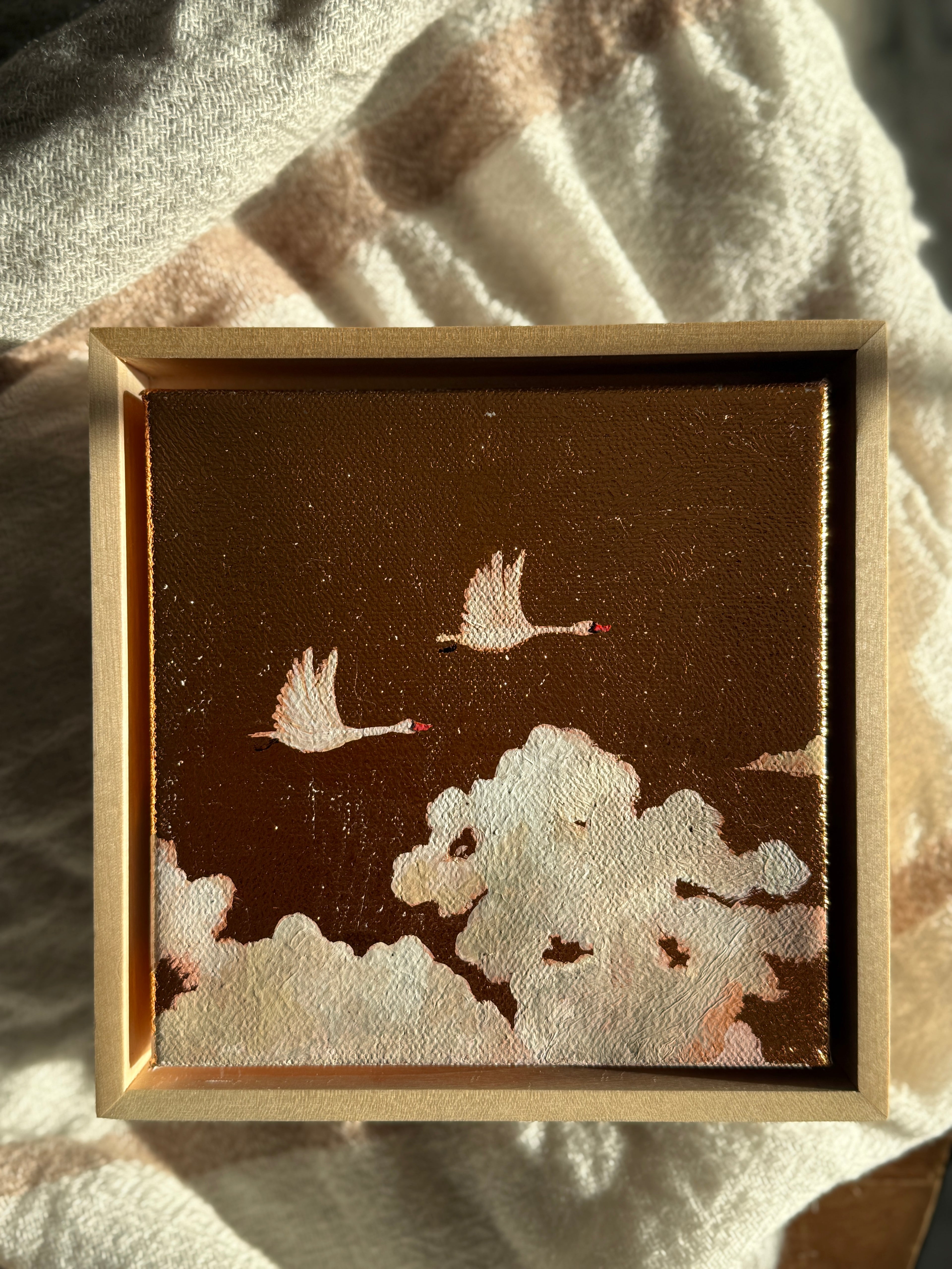 Copper Gilded Swans